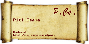 Piti Csaba névjegykártya